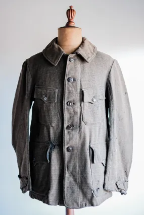 [~ 30's] Veste de chasse en laine brune vintage française Boro