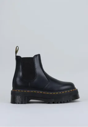 2976 Quad Black Polished Smooth Dr Martens BOTTES CHELSEA PLATES