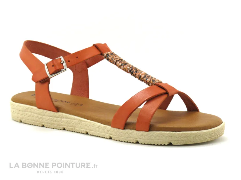 Achat chaussures Eva Frutos Femme Sandale et Nu-pieds, vente Eva Frutos 1113 Corail - Serpent - Sandale Femme bride salome
