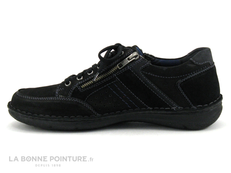 Achat chaussures Josef Seibel Homme Ville / Travail, vente Josef Seibel 43687 Anvers 87 - Chaussure noire Homme lacet et zip
