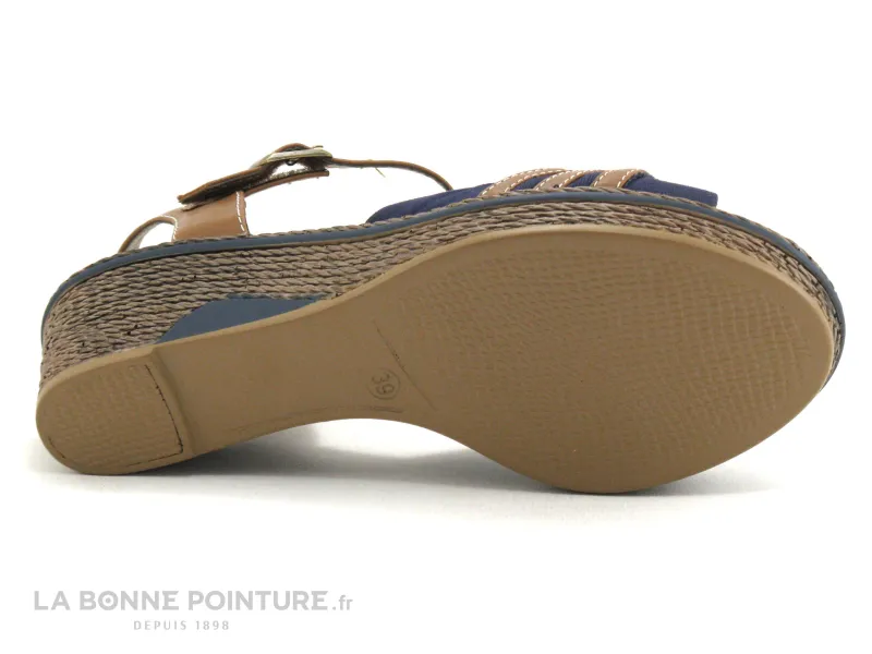 Achat chaussures Linea Supremo Femme Sandale et Nu-pieds, vente Linea Supremo 6922104 camel navy - Nu-pieds compense Femme