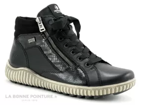 Achat chaussures Remonte Femme Chaussure montante, vente Remonte R8271-01 - Basket montante Femme noire zippee