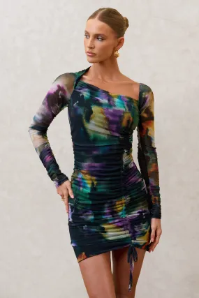 Aphrodite | Mini-robe aquatique asymétrique froncée
