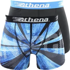 ATHENA Lot de 2 Boxers Garçon Microfibre MICRO PERF Bleu Noir