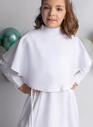 Aube de communion fille cape personnalisable cordon