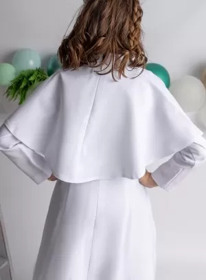 Aube de communion fille cape personnalisable cordon