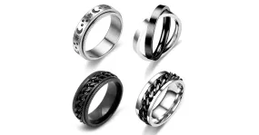Bague unisexe en acier inoxydable