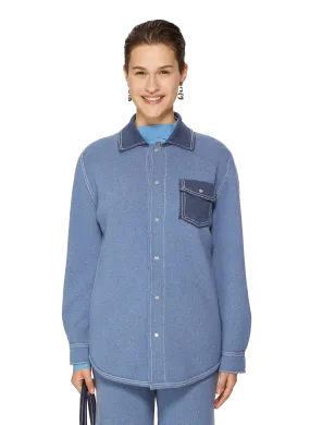BARRIE  Chemise en maille - Bleu