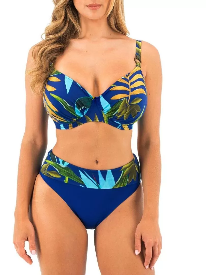 Bas de maillot imprimé tropical Pichola - Bleu
