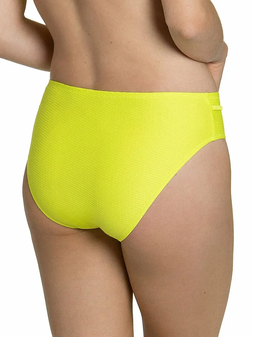 Bas maillot slip de bain taille haute Ibiza - Jaune