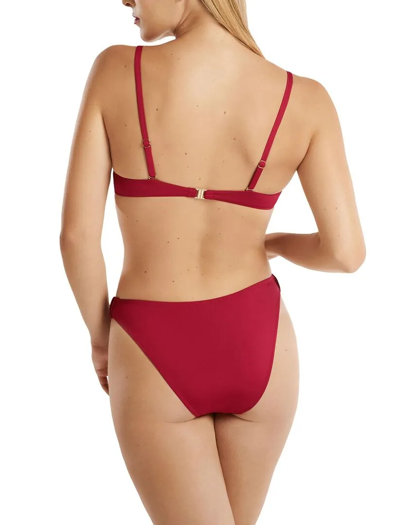 Bas maillot slip de bain échancré taille basse Isola Rossa - Rouge
