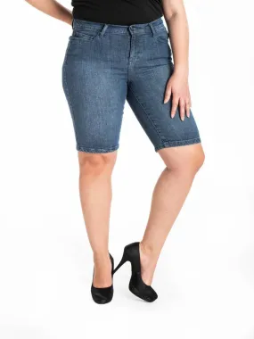 Bermuda denim avec ceinture élastiquée 'OBER' - Bleu