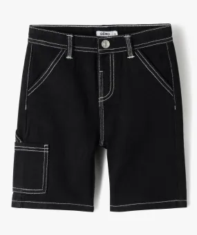bermuda en jean colore a poche laterale garcon noir shorts bermudas et pantacourts