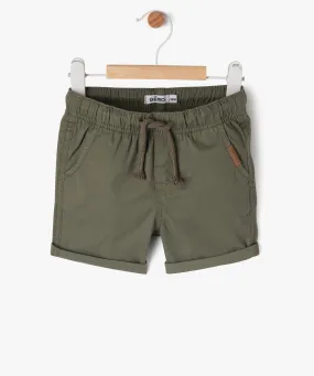 bermuda en toile a taille elastiquee bebe garcon vert shorts