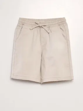 Bermuda à taille élastiquée - Gris