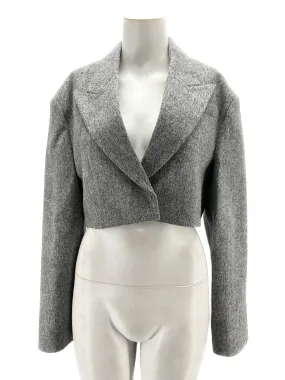 Blazer court gris en laine