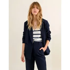 Blazer woven bleu marine femme - Molly Bracken | wimod