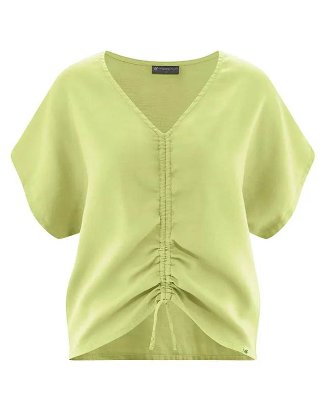 Blouse ample style kimono "156" - chanvre et coton bio
