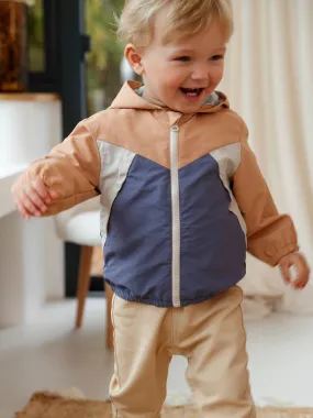 Blouson coupe-vent bébé garçon colorblock camel - Vertbaudet
