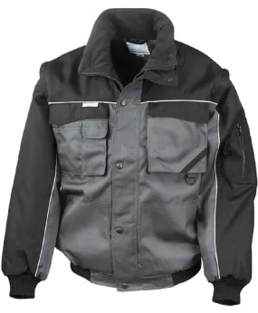 Blouson de travail style aviateur - Homme - R071X - gris et noir 