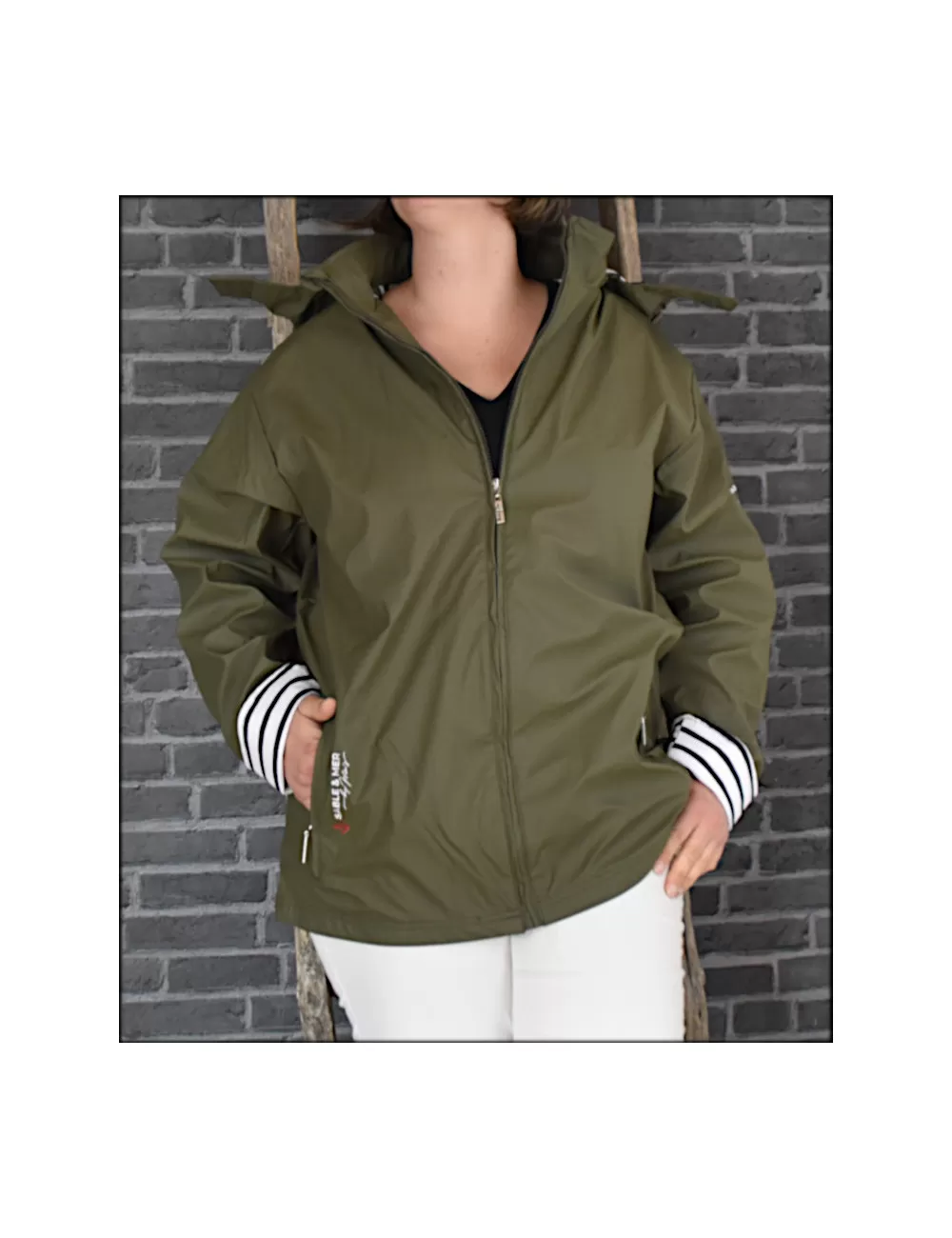 Blouson imperméable Kaki Sable et Mer