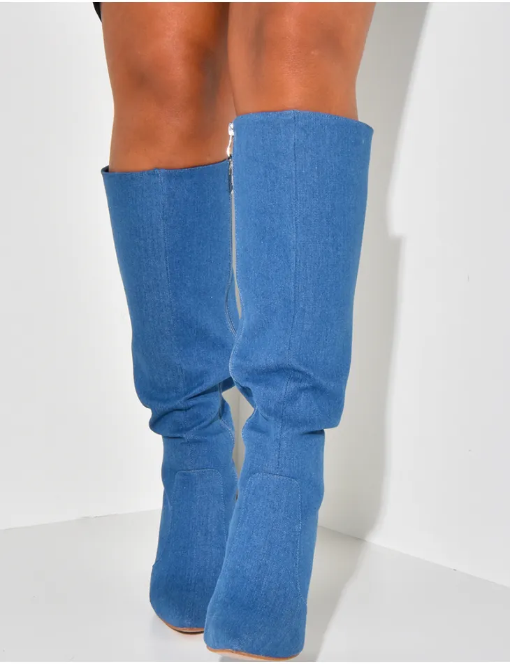 Bottes à talons en jeans  / 54837 - JEANS INDUSTRY