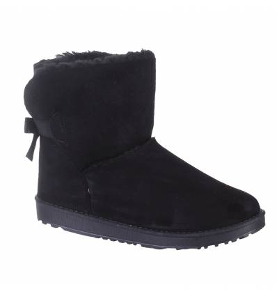 Bottines femme  aspect daim imperméable noire avec fourrrure  MARYLINE