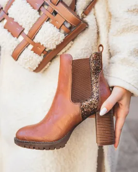 Bottines femme camel à talon - Mélinda
