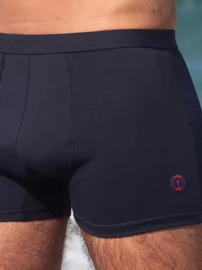 Boxer coton bio bleu marine