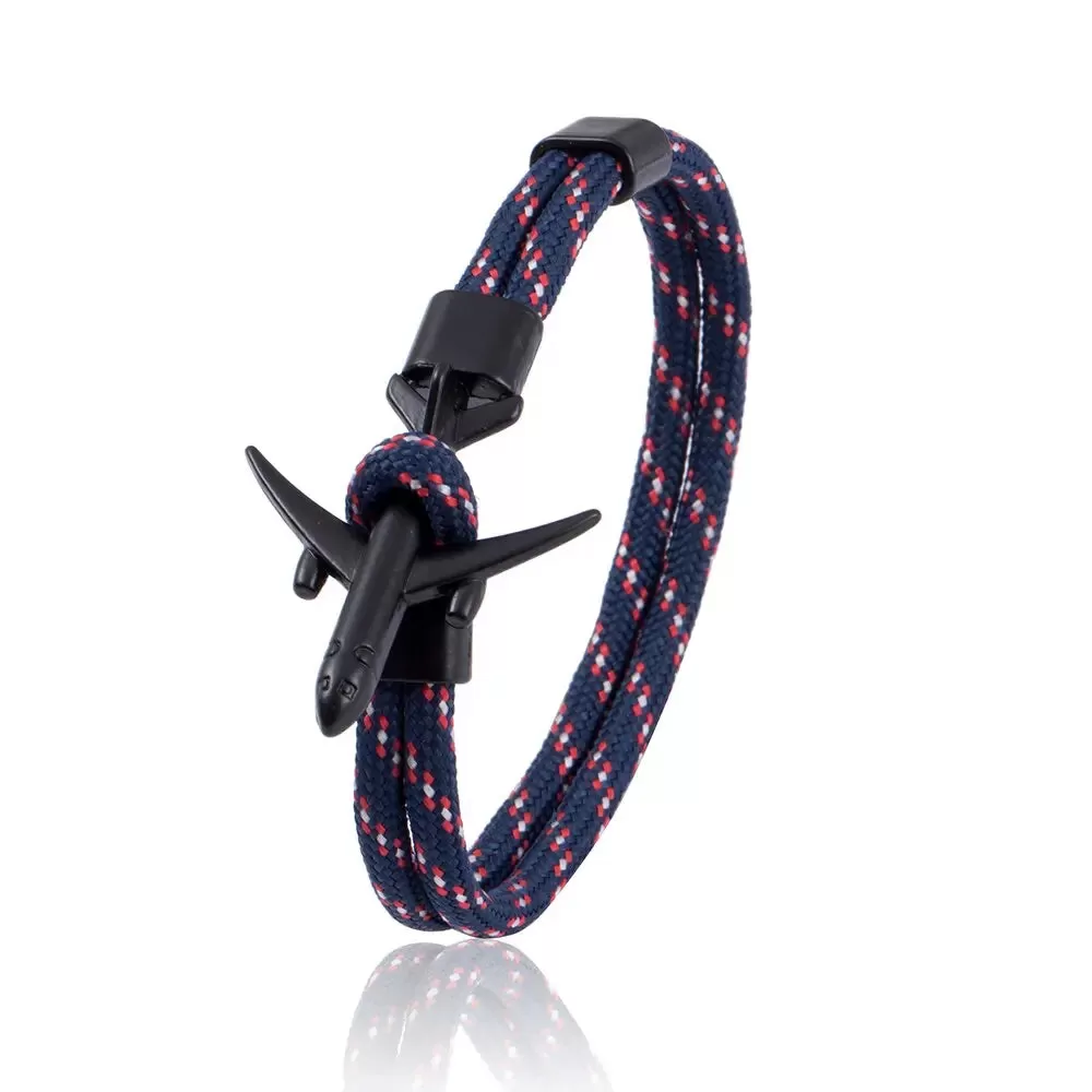 Bracelet Cordage Avion Marine