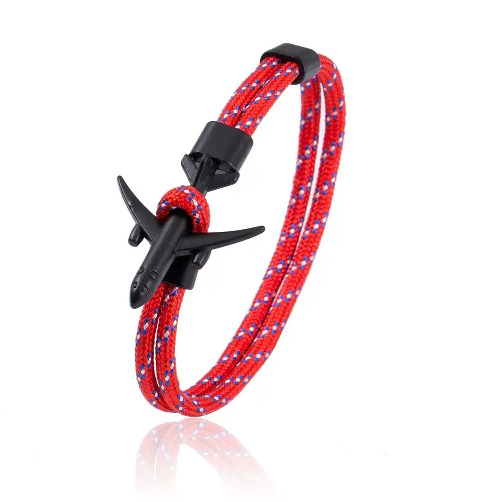 Bracelet Cordage Avion Marine