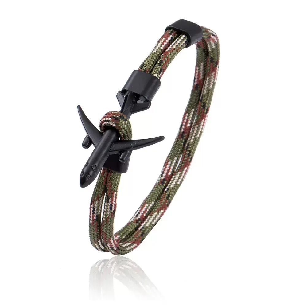 Bracelet Cordage Avion Marine