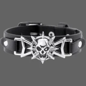 Bracelet large tête de mort solaire