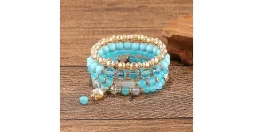 Bracelet multicouche en cristal et perles pour femmes