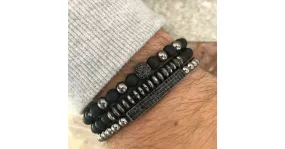 Bracelet multicouches en perles pour hommes