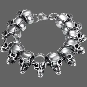 Bracelet skull en acier
