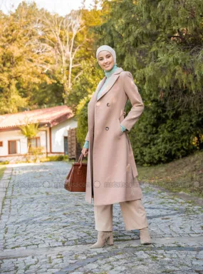 Camel - Fully Lined - Point Collar - Coat