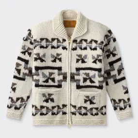 Canadian Sweater : Pull Cowichan : Gris-Noir-Marron-Écru