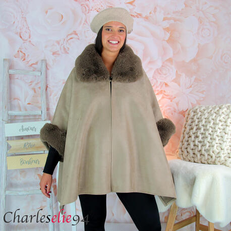 Cape manteau HUDSON taupe