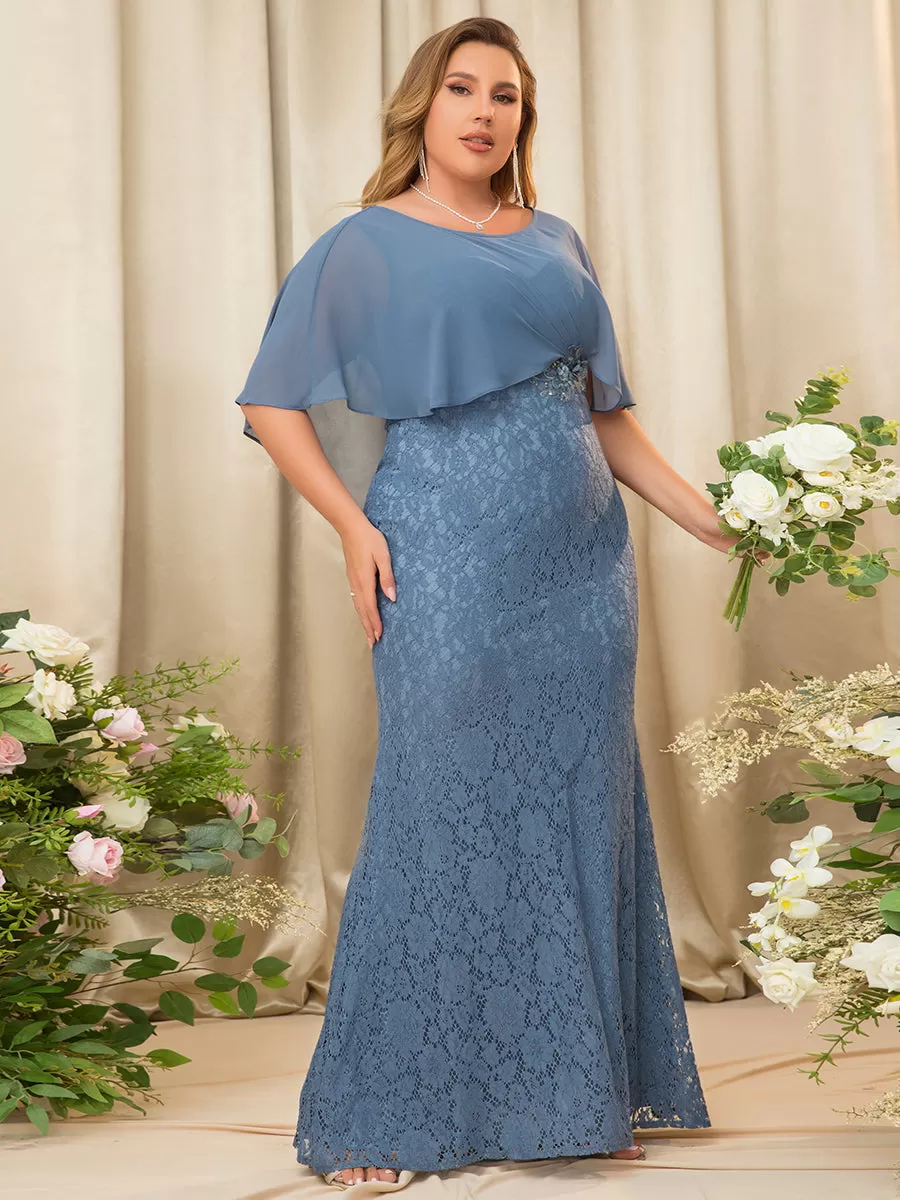 Capelet élégant en dentelle ajustée et évasée Mère de la robe de mariée