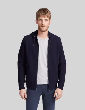 Cardigan marine reliefé à capuche Homme