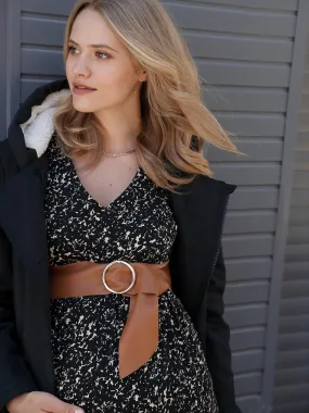 Ceinture maternité en cuir camel - Vertbaudet