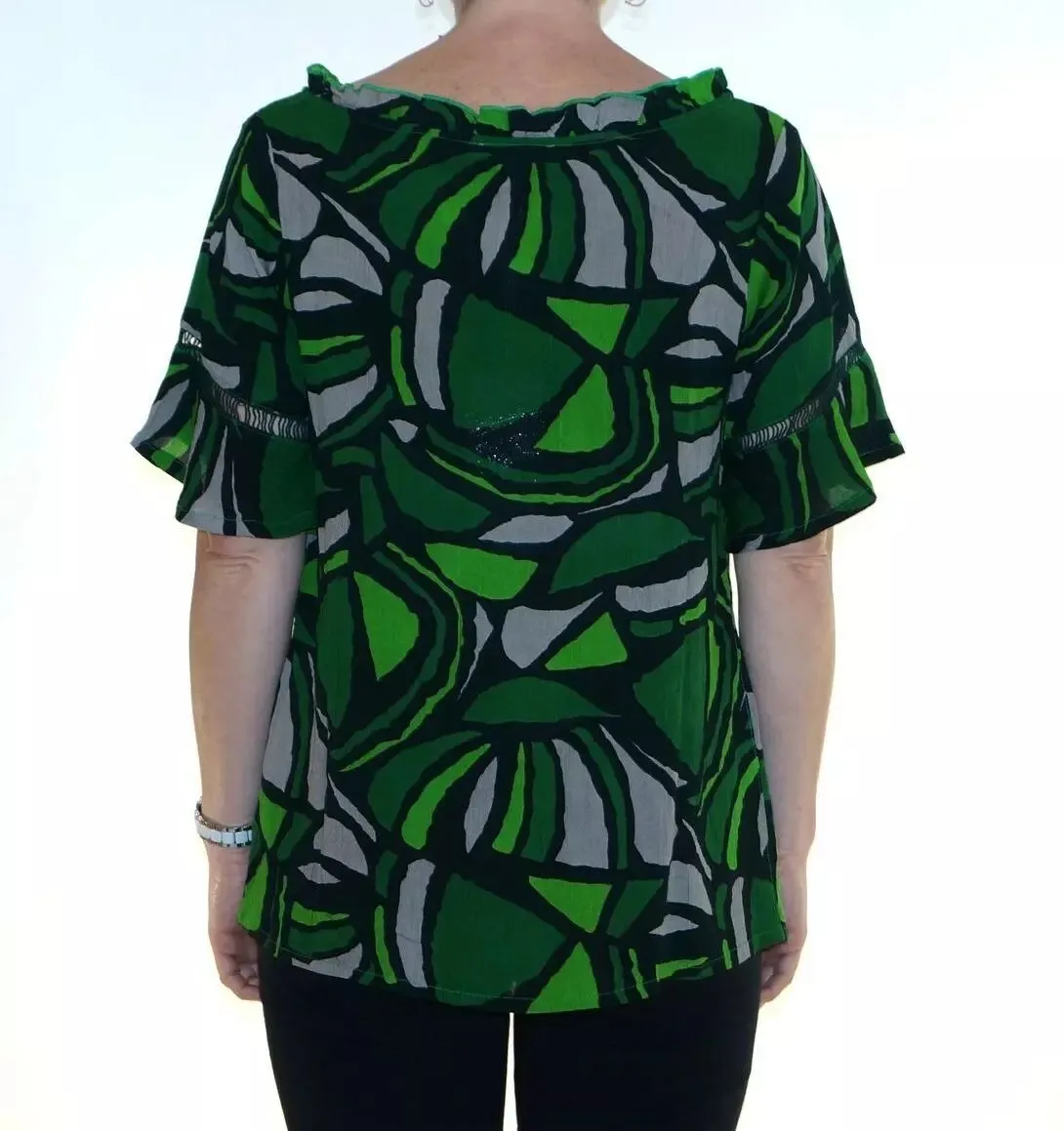 Chemise manches courtes verte Agathe et Louise