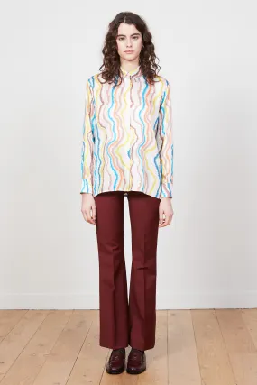 Chemise manches longues multicolore à motif