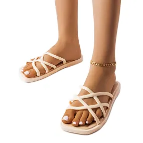 Claquettes en caoutchouc beige Pearlman