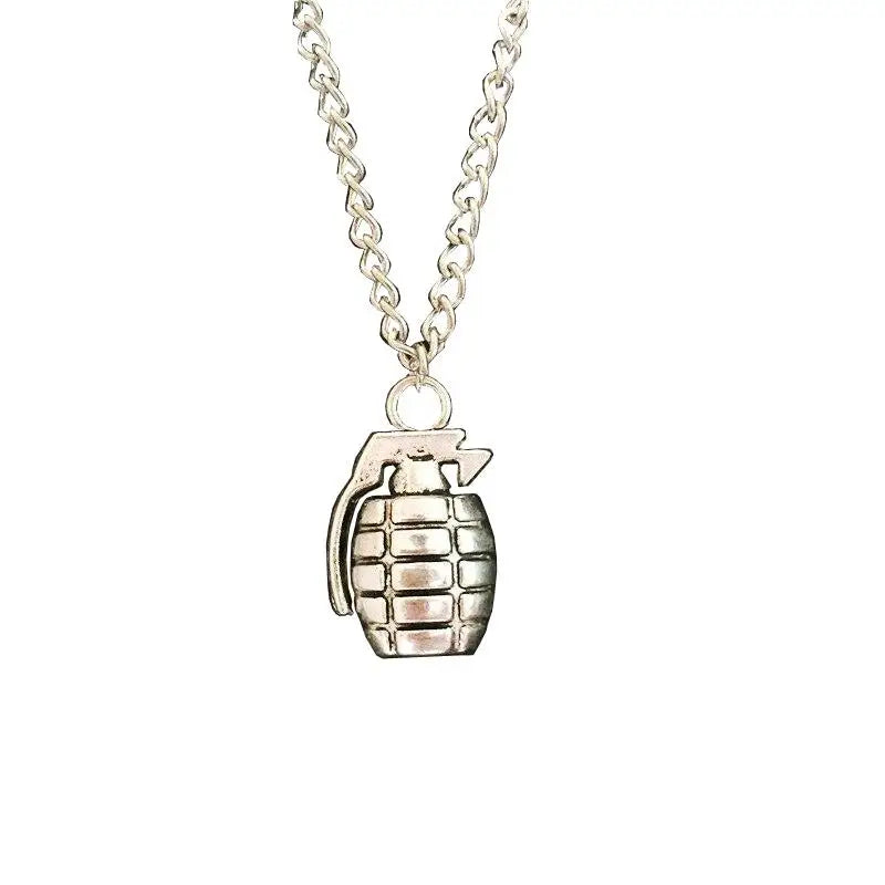 COLLIER MILITAIRE - GRENADE (ARGENT)