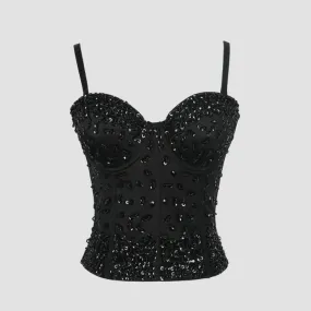 corset paillettes femme