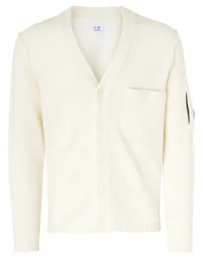 C.P. Company Cardigan en laine d'alpaga blanche