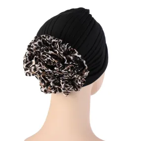 CYNTHIA Turban Foulard Femme Noir Léopard Mode Chimio