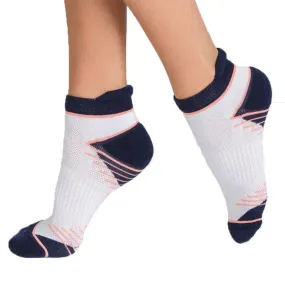 DIM 2 paires Socquettes Femme Microfibre IMPMED Blanc Bleu foncé